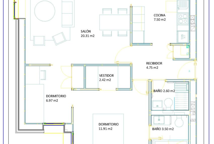 PLANO con sup aprox VIVIENDA A (plantas 5 a 11)